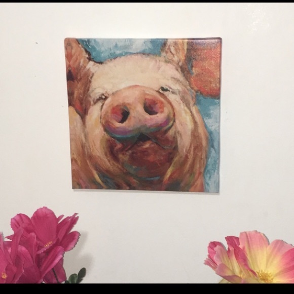1 LEFT Pig Farmhouse Canvas Art - Picture 6 of 8